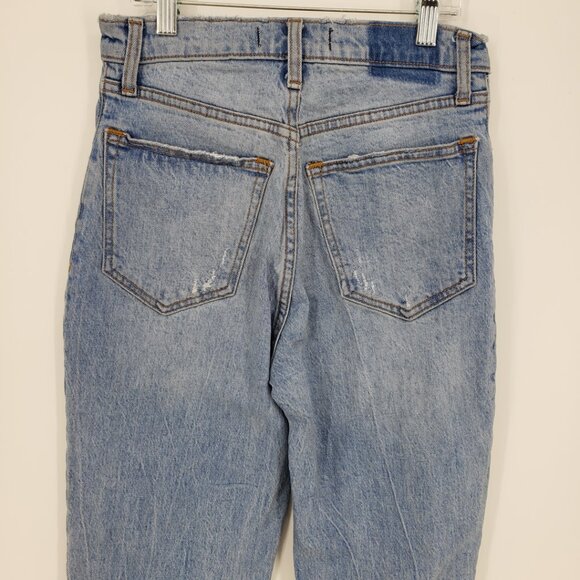 Abercrombie & Fitch 90s Straight Ultra High Rise Jeans 0S 25 Distressed Blue - Picture 7 of 9